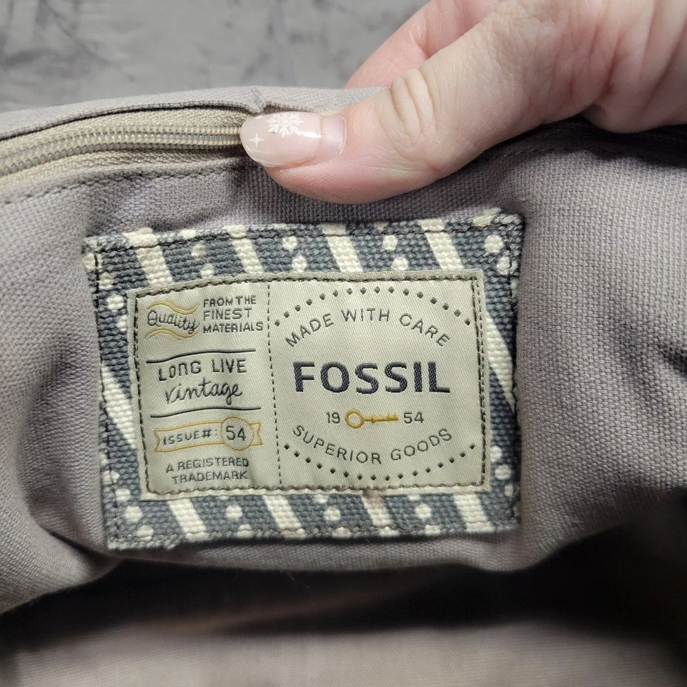 Fossil Brown Distressed Leather Messenger Bag Crossbody Satchel Turnlock Vintage